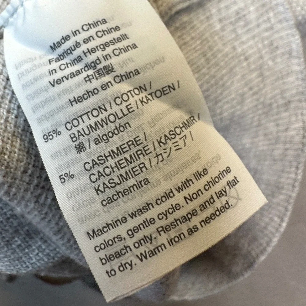 J. Crew Mens Large Gray Cotton Cashmere Blend Crewneck Sweater Heathered Knit